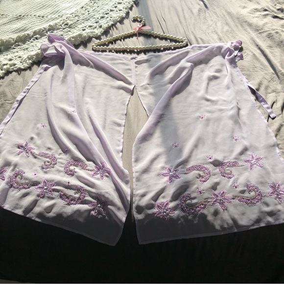 Chiffon Beaded Detailing Sarong Wrap Skirt - Picture 4 of 8